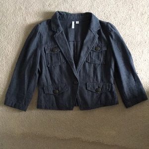 Frenchi cropped denim Blazer
